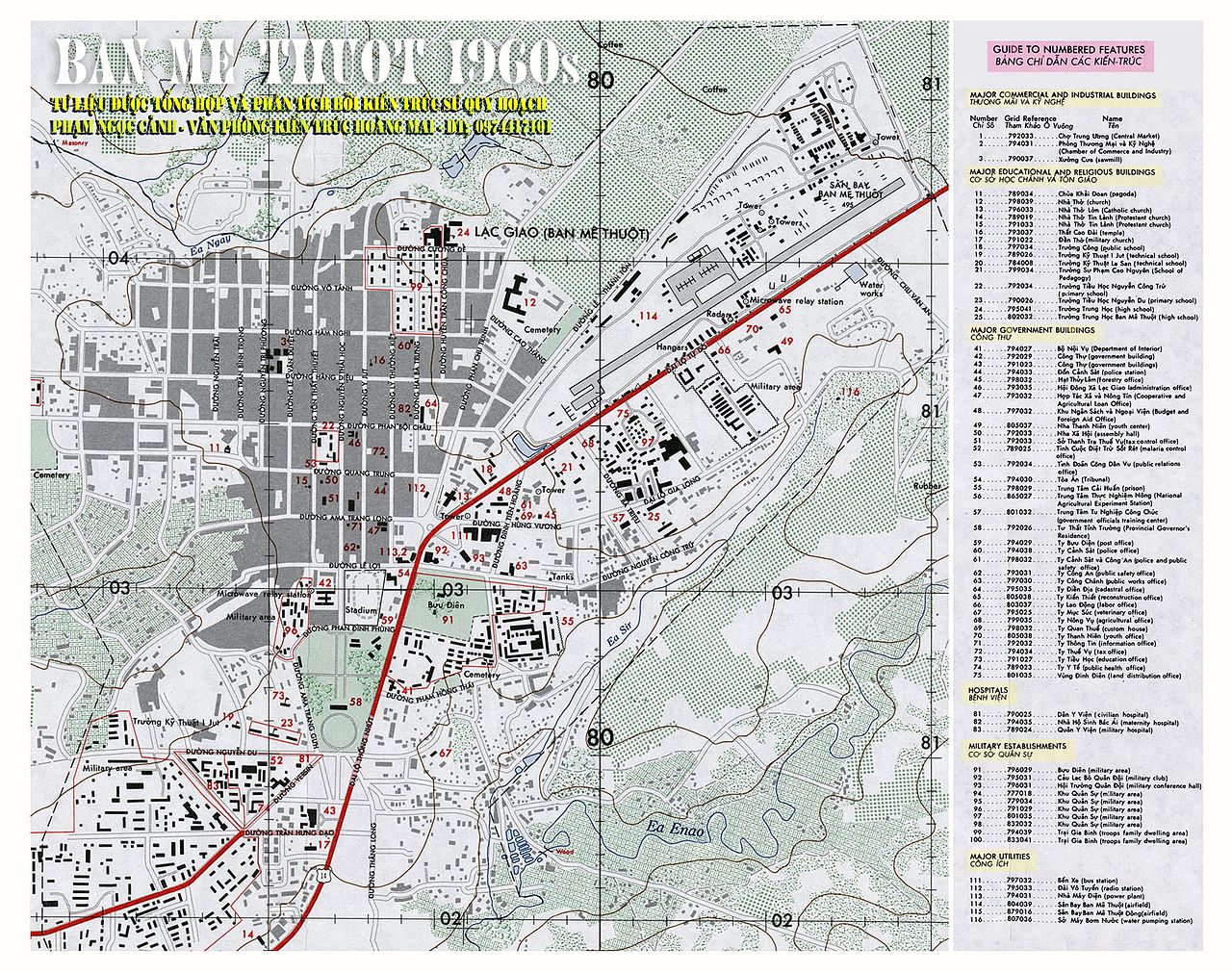 Bản đồ buôn ma thuột năm 1960 thời việt nam cộng hòa